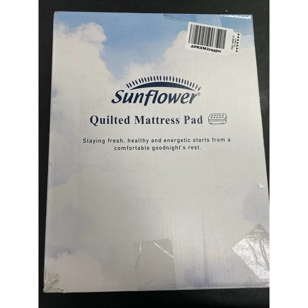 Sunflower Twin XL Mattress Pad Cover, 39 X 80 Cotton Mattress Cover - NEW